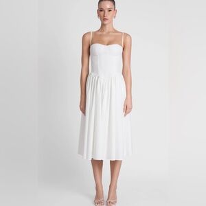 NWT LEAU BALLERINA BUSTIER MIDI DRESS